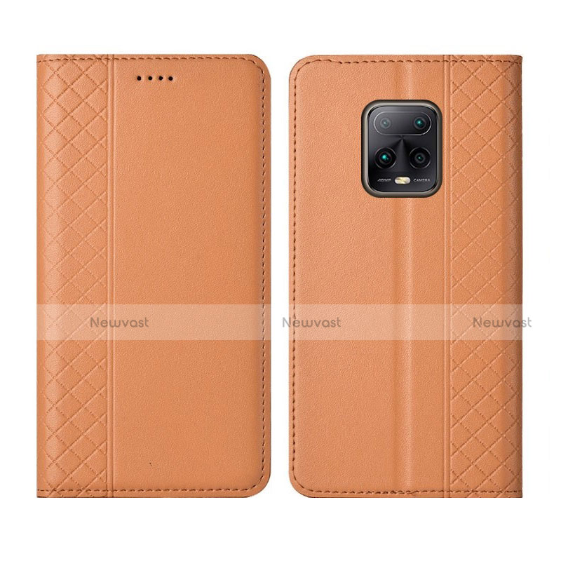Leather Case Stands Flip Cover L02 Holder for Xiaomi Redmi 10X 5G Orange