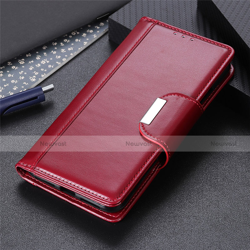 Leather Case Stands Flip Cover L02 Holder for Xiaomi Redmi 9A Red Wine