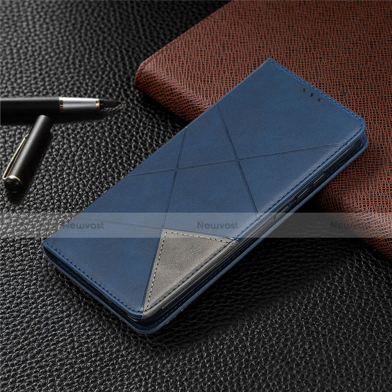 Leather Case Stands Flip Cover L02 Holder for Xiaomi Redmi 9C Blue