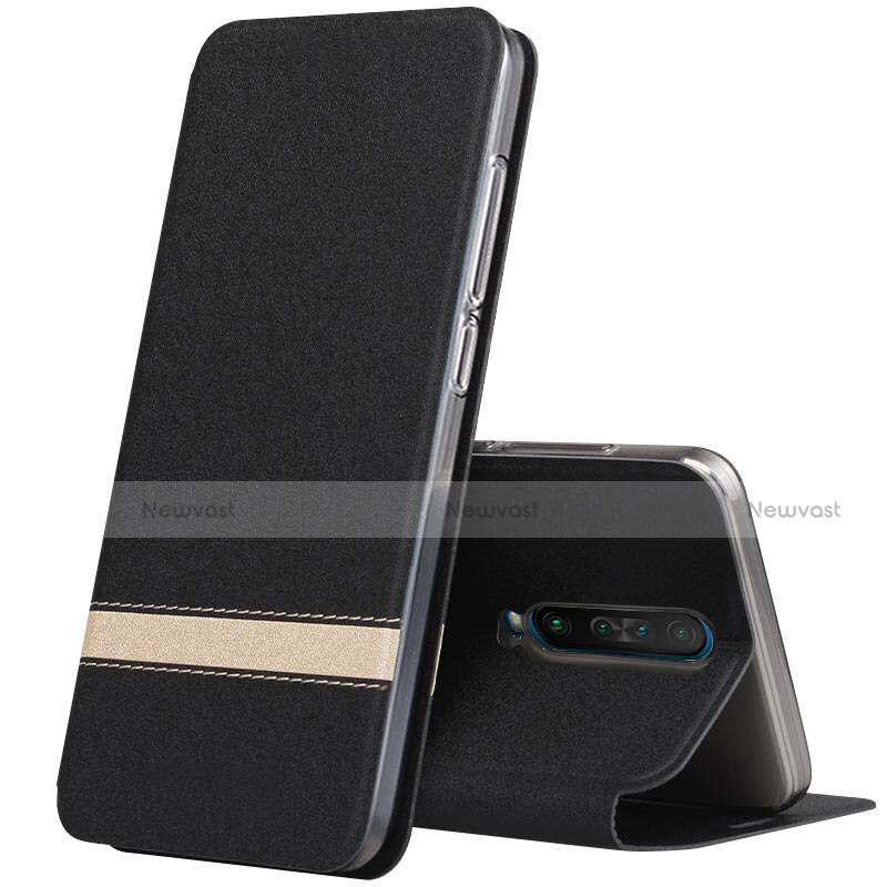 Leather Case Stands Flip Cover L02 Holder for Xiaomi Redmi K30 5G Black