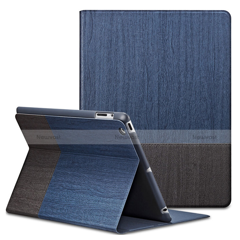 Leather Case Stands Flip Cover L03 for Apple iPad 2 Blue