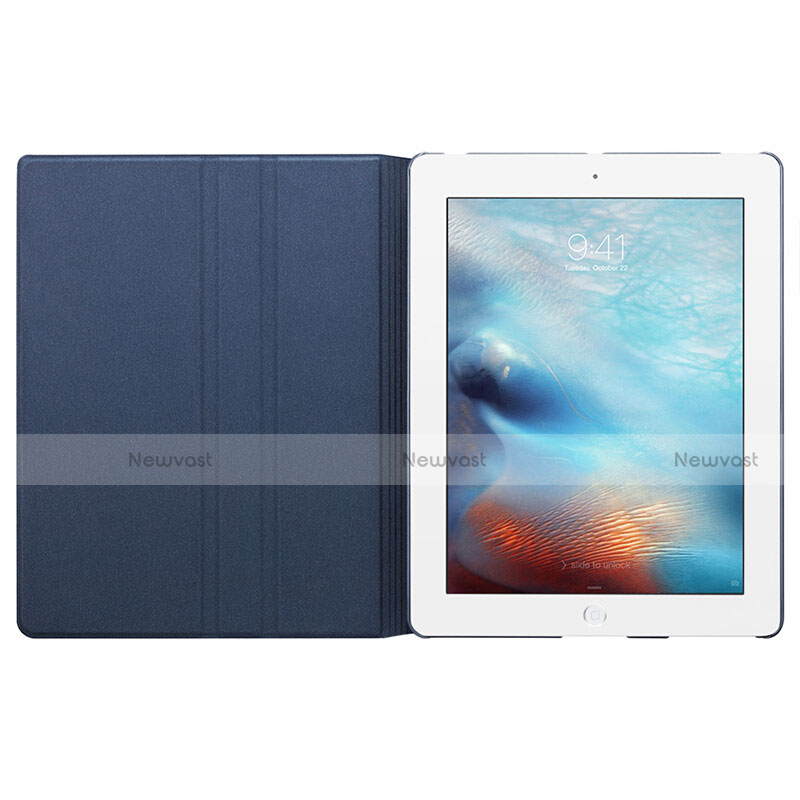 Leather Case Stands Flip Cover L03 for Apple iPad 2 Blue