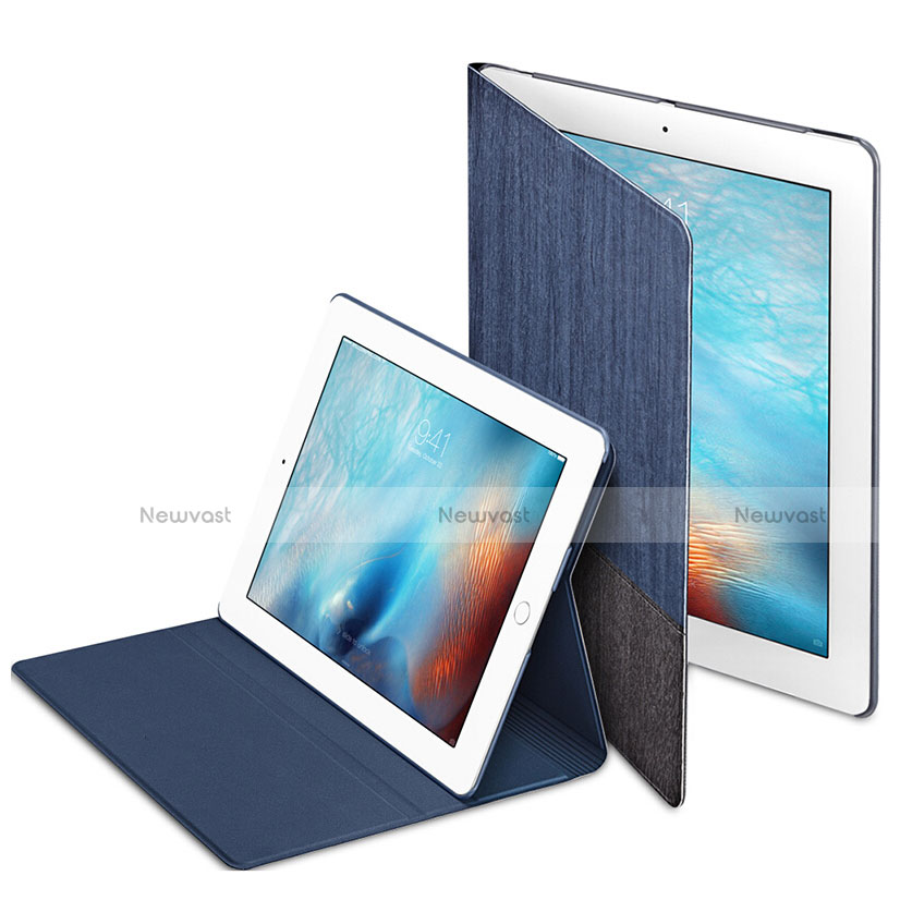 Leather Case Stands Flip Cover L03 for Apple iPad 4 Blue