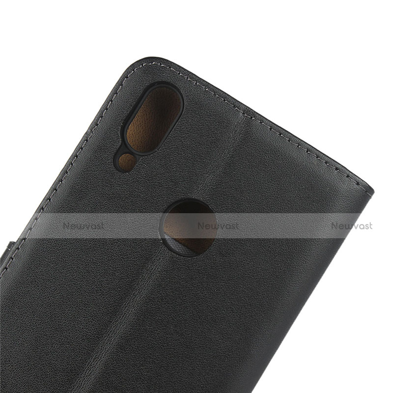 Leather Case Stands Flip Cover L03 for Huawei Enjoy 9 Black