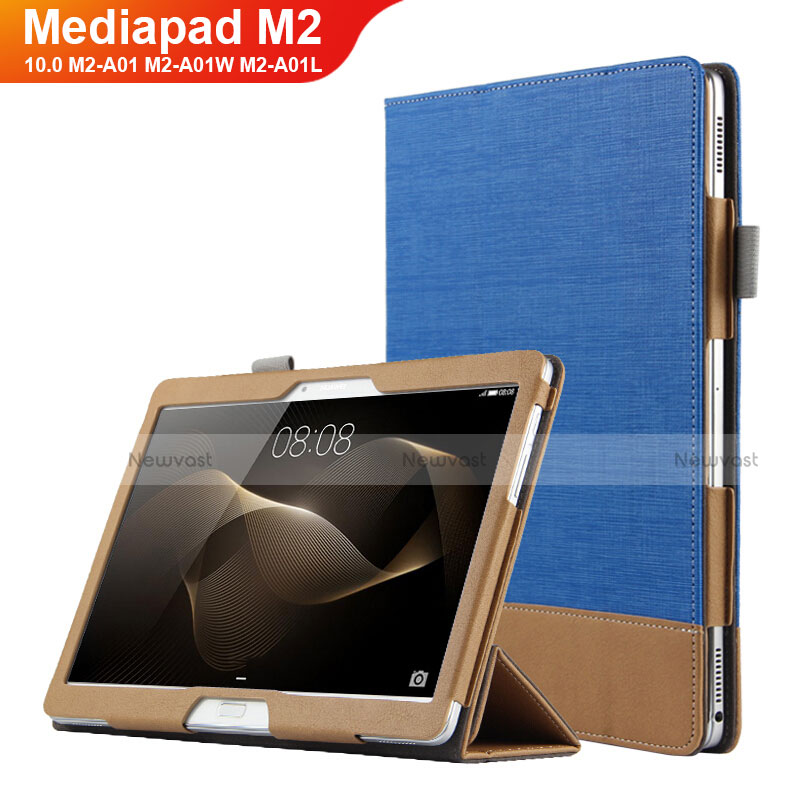 Leather Case Stands Flip Cover L03 for Huawei MediaPad M2 10.0 M2-A01 M2-A01W M2-A01L Blue