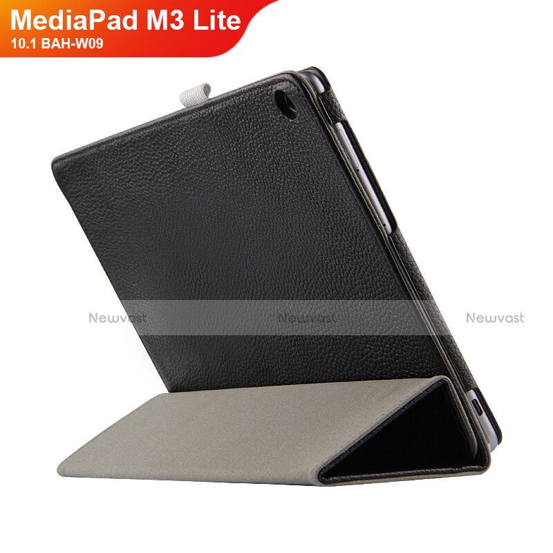 Leather Case Stands Flip Cover L03 for Huawei MediaPad M3 Lite 10.1 BAH-W09 Black