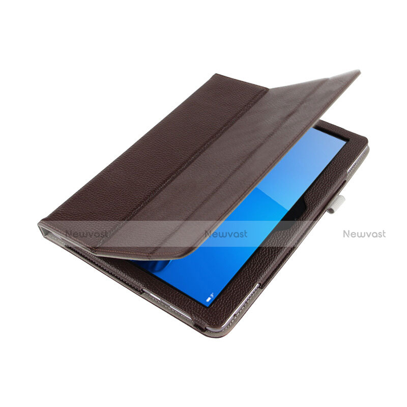 Leather Case Stands Flip Cover L03 for Huawei MediaPad M3 Lite 10.1 BAH-W09 Brown