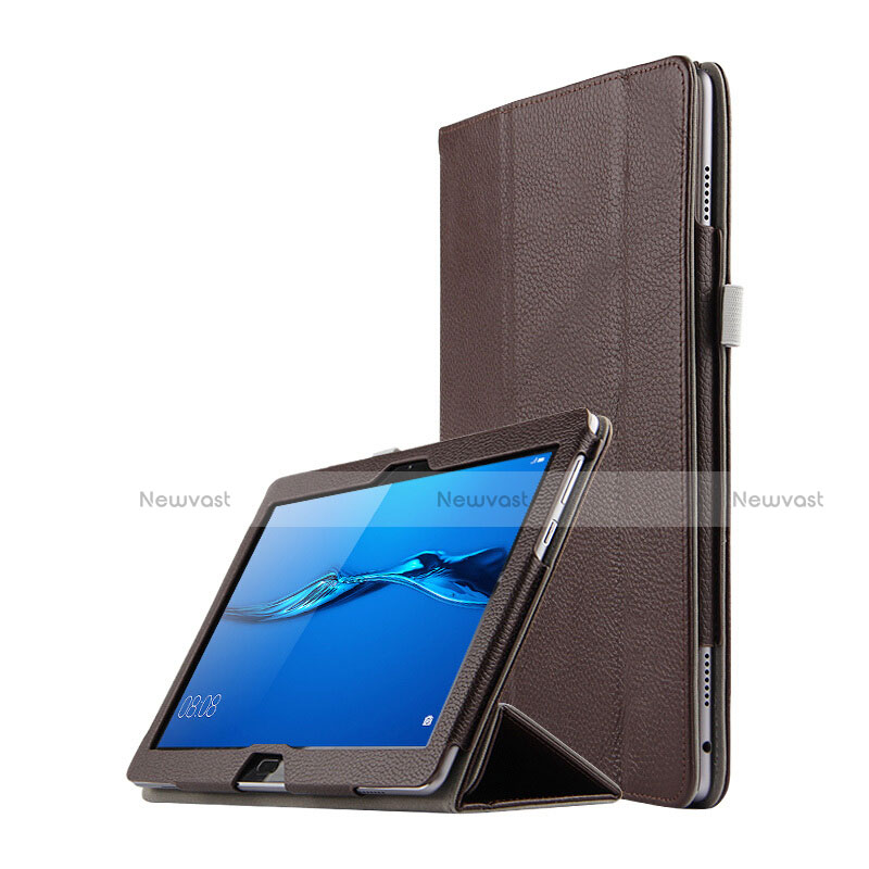 Leather Case Stands Flip Cover L03 for Huawei MediaPad M3 Lite 10.1 BAH-W09 Brown