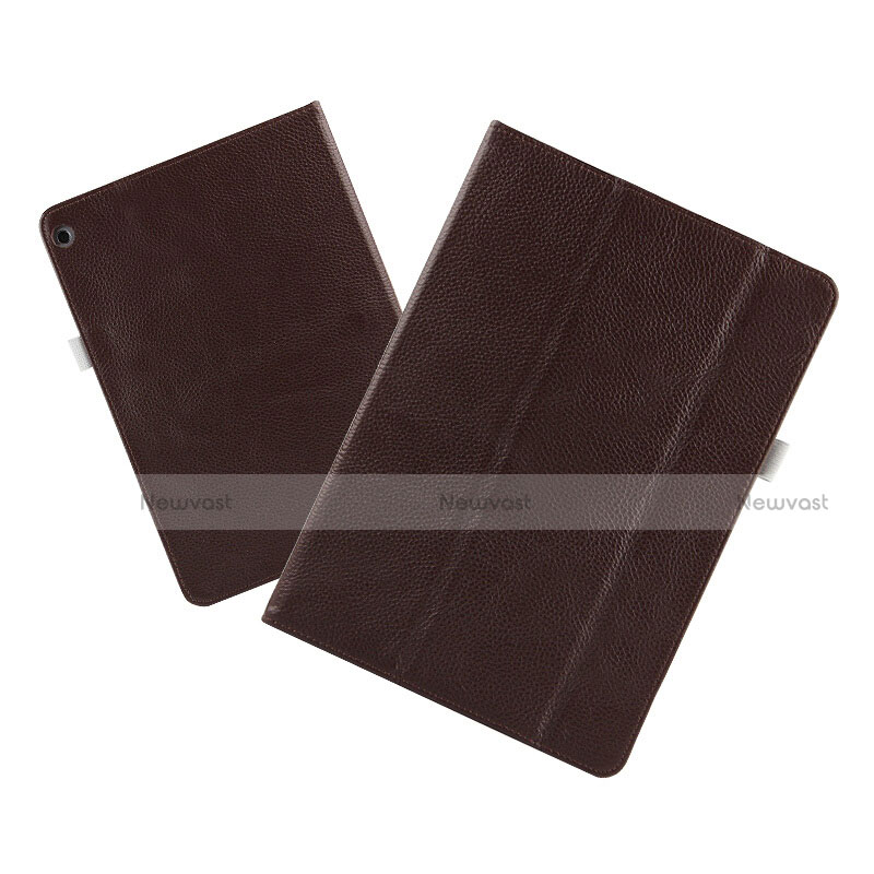 Leather Case Stands Flip Cover L03 for Huawei MediaPad M3 Lite 10.1 BAH-W09 Brown