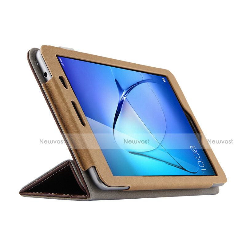 Leather Case Stands Flip Cover L03 for Huawei MediaPad T3 8.0 KOB-W09 KOB-L09 Brown