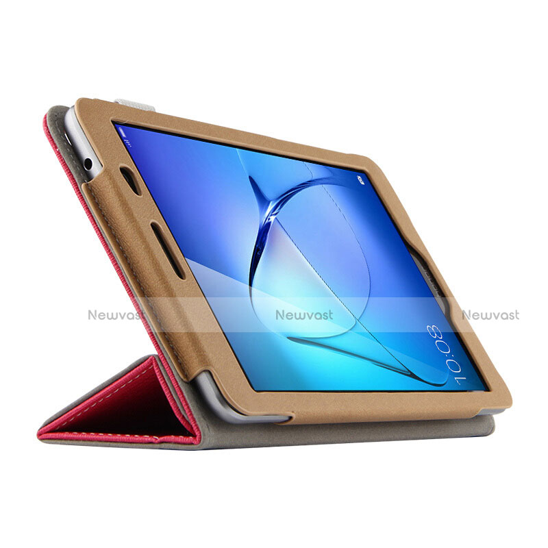 Leather Case Stands Flip Cover L03 for Huawei MediaPad T3 8.0 KOB-W09 KOB-L09 Red