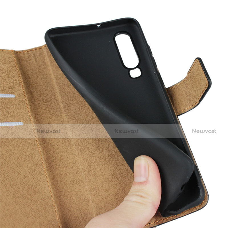 Leather Case Stands Flip Cover L03 for Huawei P30 Black