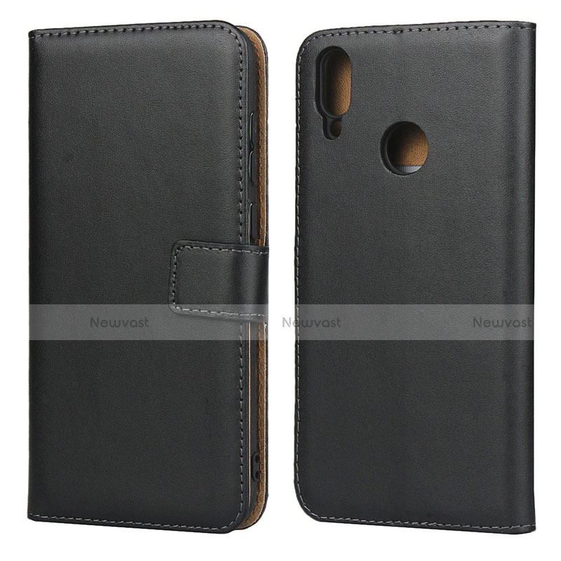 Leather Case Stands Flip Cover L03 for Huawei Y7 (2019) Black