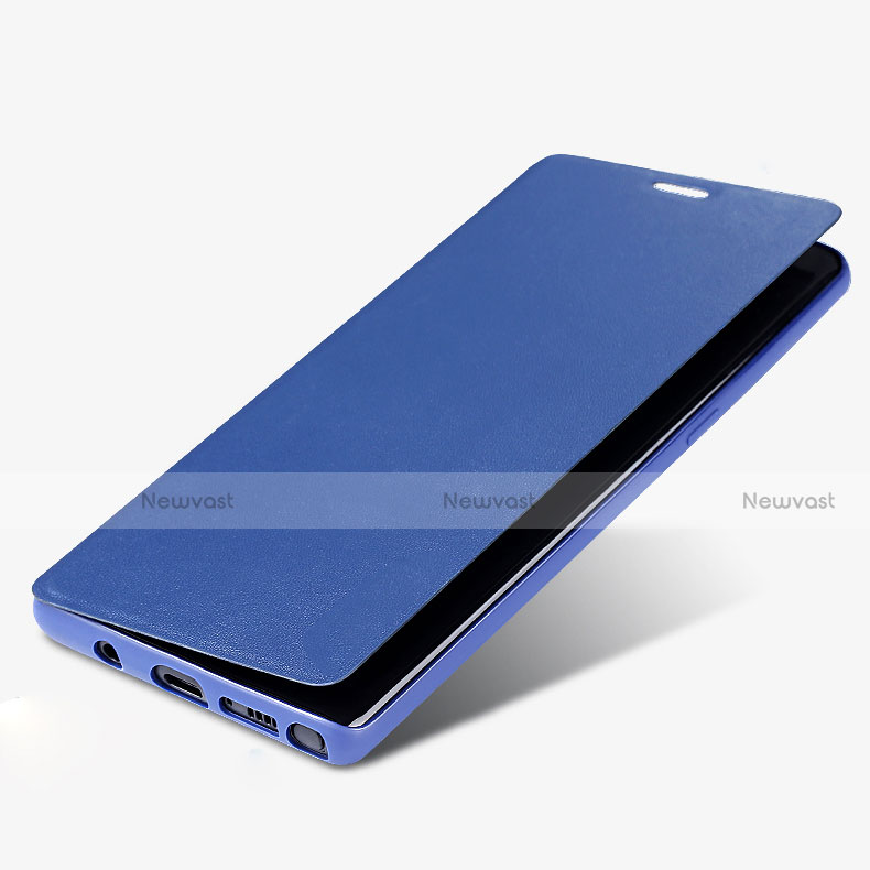 Leather Case Stands Flip Cover L03 for Samsung Galaxy Note 8 Duos N950F Blue