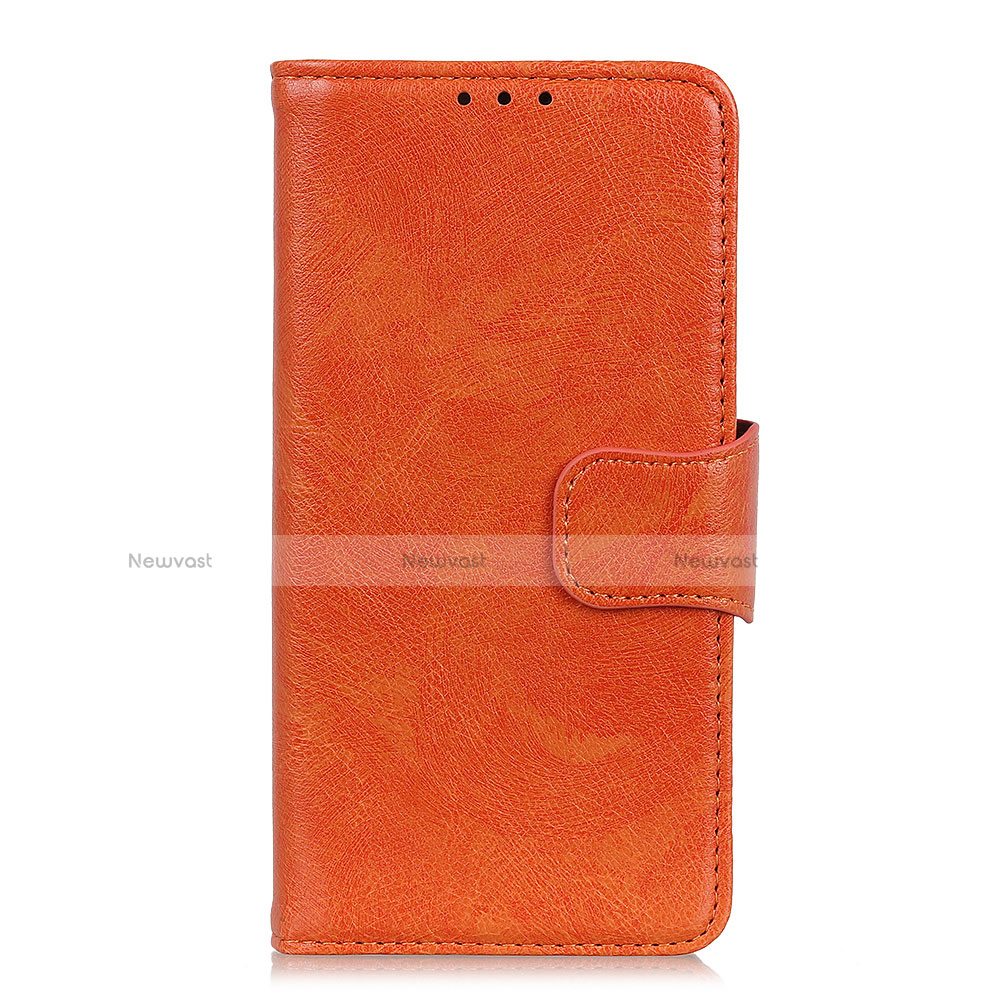 Leather Case Stands Flip Cover L03 Holder for Alcatel 1X (2019) Orange