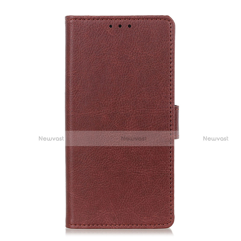 Leather Case Stands Flip Cover L03 Holder for Apple iPhone 12 Brown