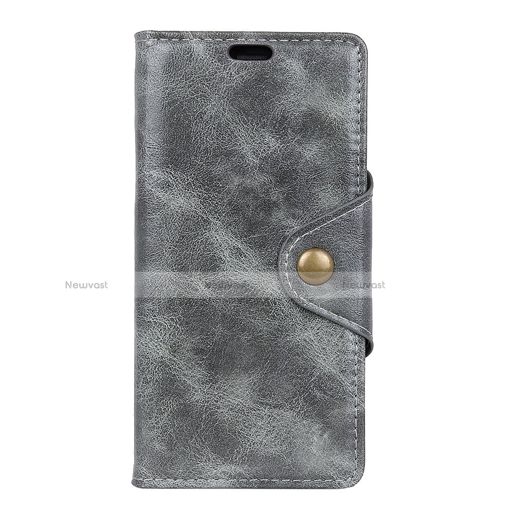 Leather Case Stands Flip Cover L03 Holder for Asus ZenFone Live L1 ZA551KL Gray