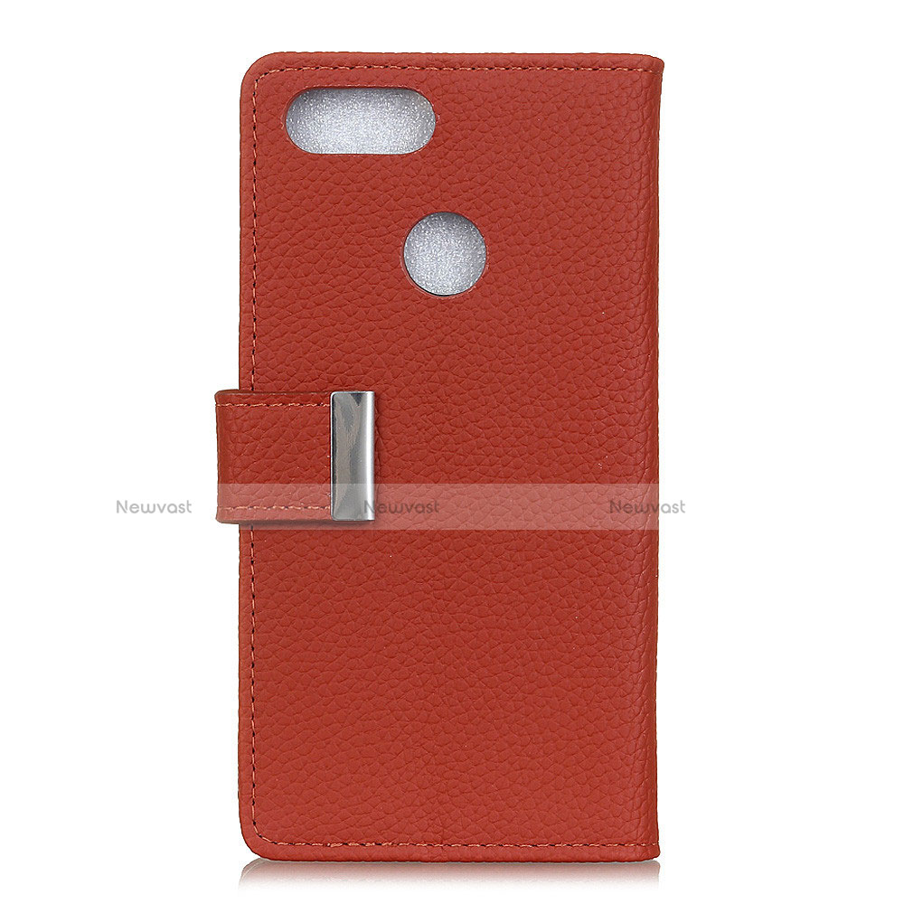Leather Case Stands Flip Cover L03 Holder for Asus Zenfone Max Plus M1 ZB570TL Red Wine