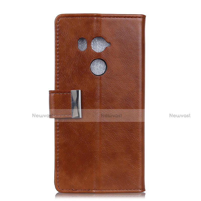 Leather Case Stands Flip Cover L03 Holder for HTC U11 Eyes Brown