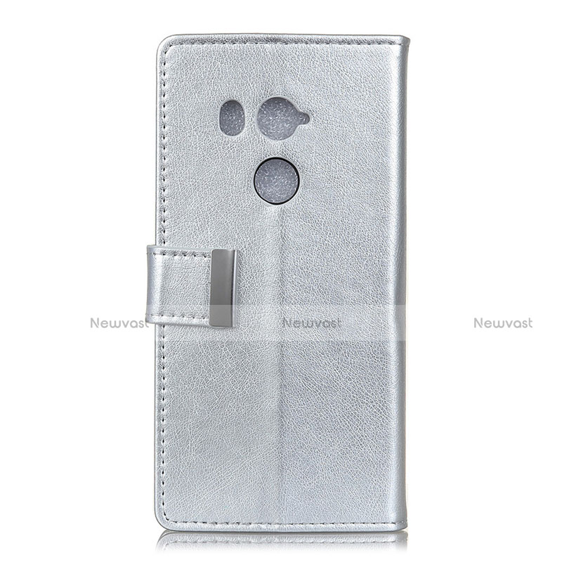 Leather Case Stands Flip Cover L03 Holder for HTC U11 Eyes Silver