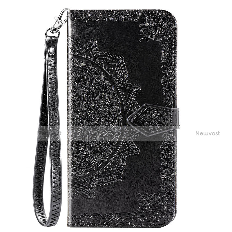 Leather Case Stands Flip Cover L03 Holder for Huawei Enjoy 10 Black