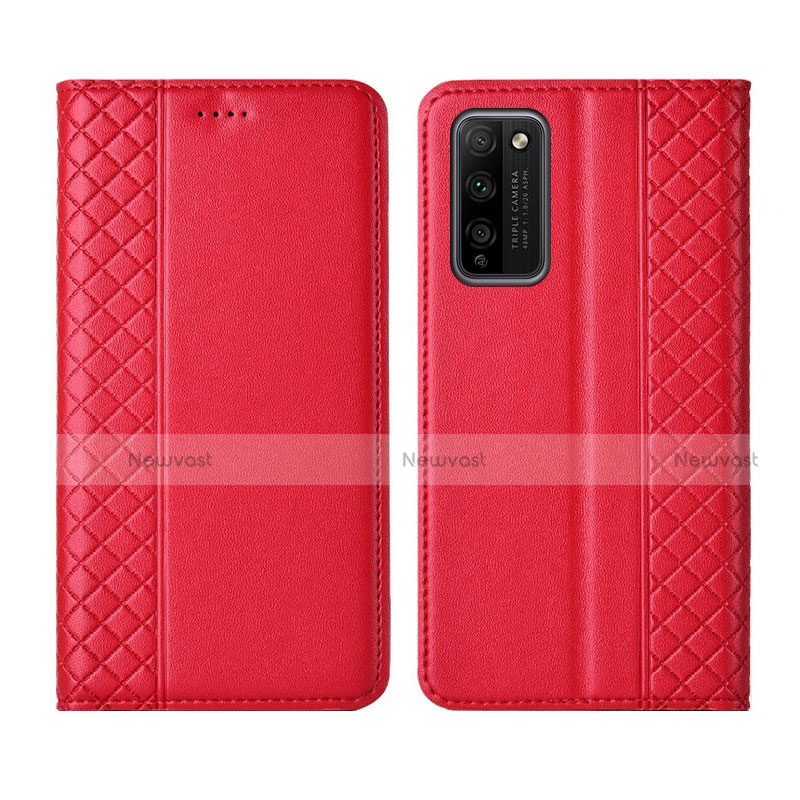 Leather Case Stands Flip Cover L03 Holder for Huawei Honor 30 Lite 5G Red