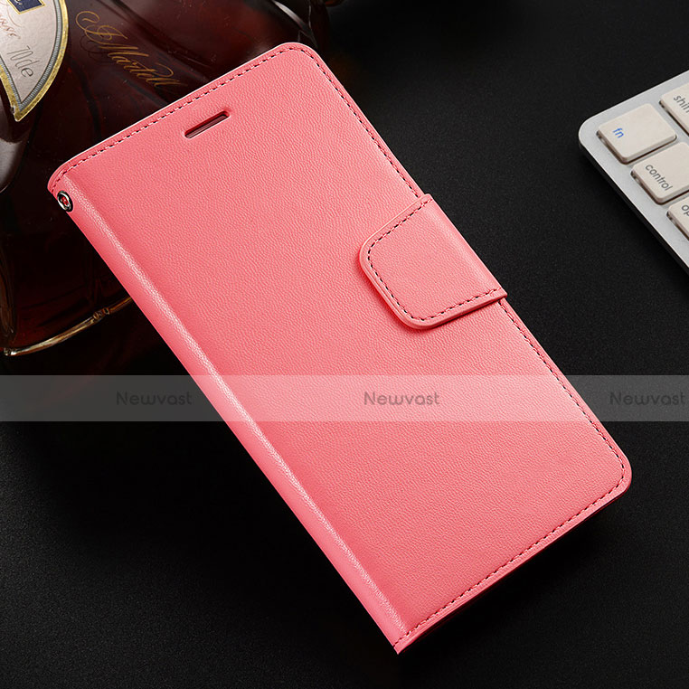 Leather Case Stands Flip Cover L03 Holder for Huawei Honor 8X Pink
