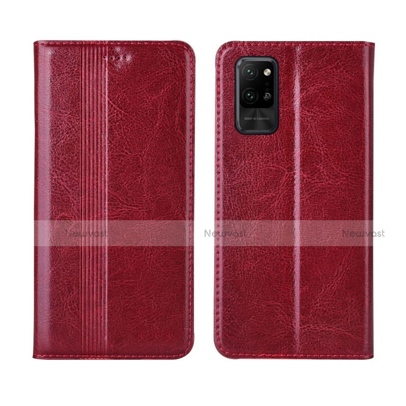 Leather Case Stands Flip Cover L03 Holder for Huawei Honor Play4 Pro 5G Red