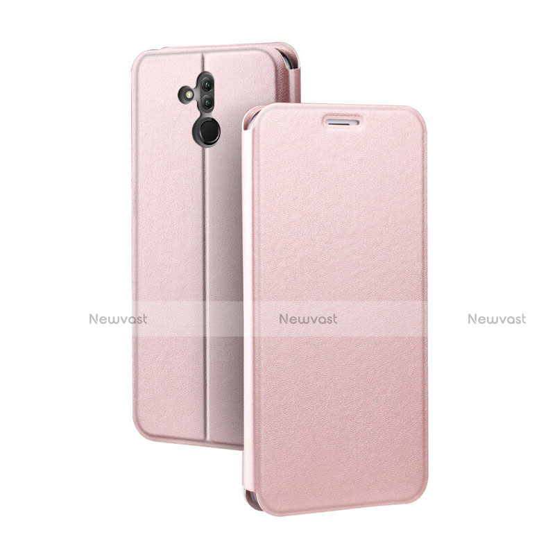 Leather Case Stands Flip Cover L03 Holder for Huawei Mate 20 Lite Rose Gold