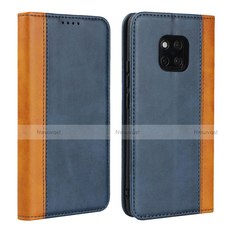 Leather Case Stands Flip Cover L03 Holder for Huawei Mate 20 Pro Blue