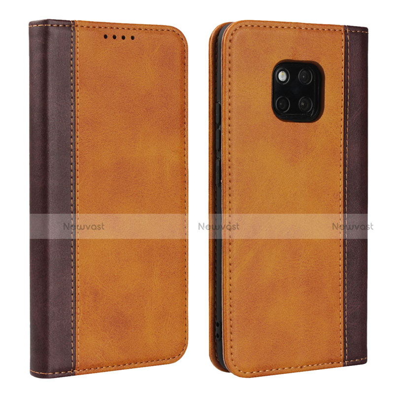 Leather Case Stands Flip Cover L03 Holder for Huawei Mate 20 Pro Orange