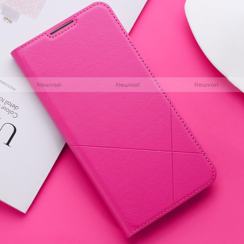 Leather Case Stands Flip Cover L03 Holder for Huawei P Smart (2019) Hot Pink