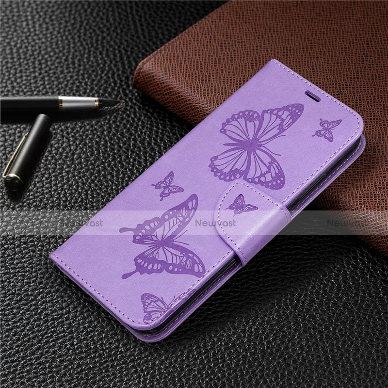 Leather Case Stands Flip Cover L03 Holder for Huawei P40 Lite E Purple