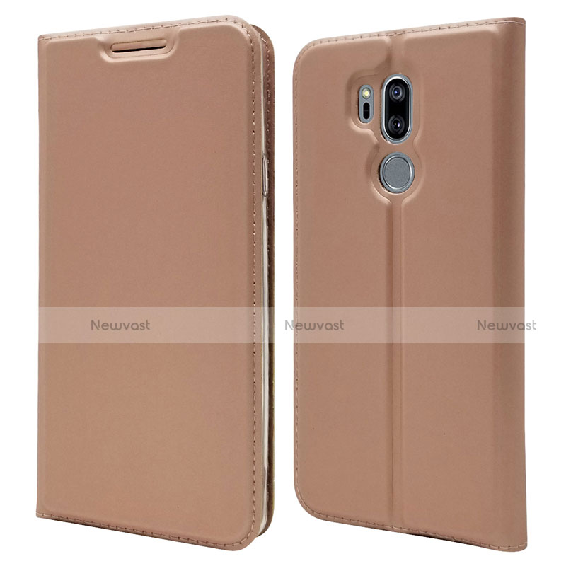 Leather Case Stands Flip Cover L03 Holder for LG G7 Rose Gold
