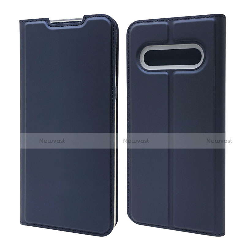 Leather Case Stands Flip Cover L03 Holder for LG V60 ThinQ 5G Blue