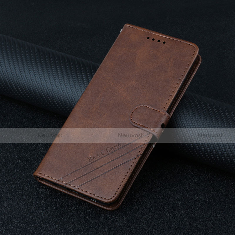 Leather Case Stands Flip Cover L03 Holder for Motorola Moto Edge 20 Pro 5G Brown