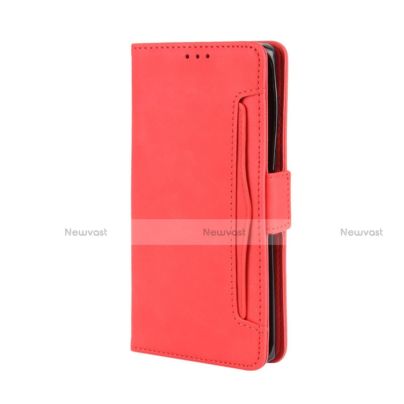 Leather Case Stands Flip Cover L03 Holder for Motorola Moto Edge Plus Red