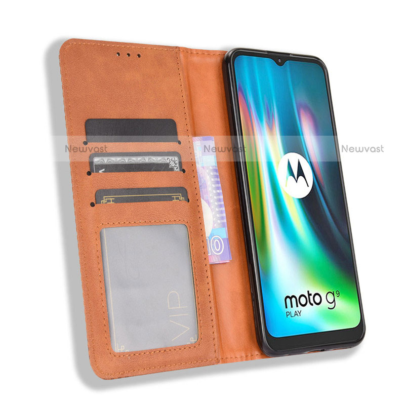 Leather Case Stands Flip Cover L03 Holder for Motorola Moto G9 Play