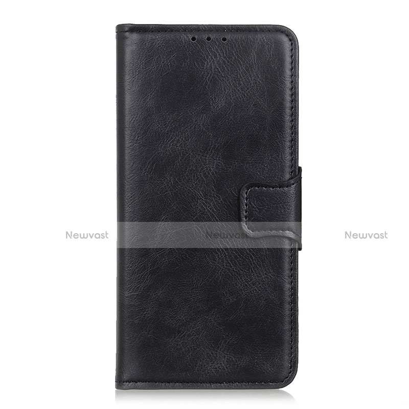 Leather Case Stands Flip Cover L03 Holder for Motorola Moto One Fusion Black
