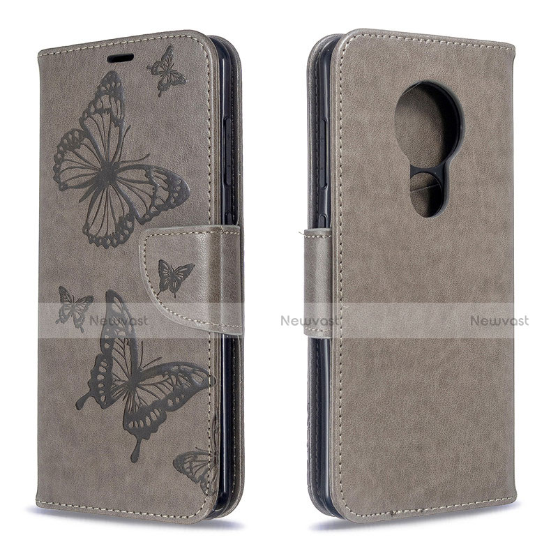 Leather Case Stands Flip Cover L03 Holder for Nokia 6.2 Gray
