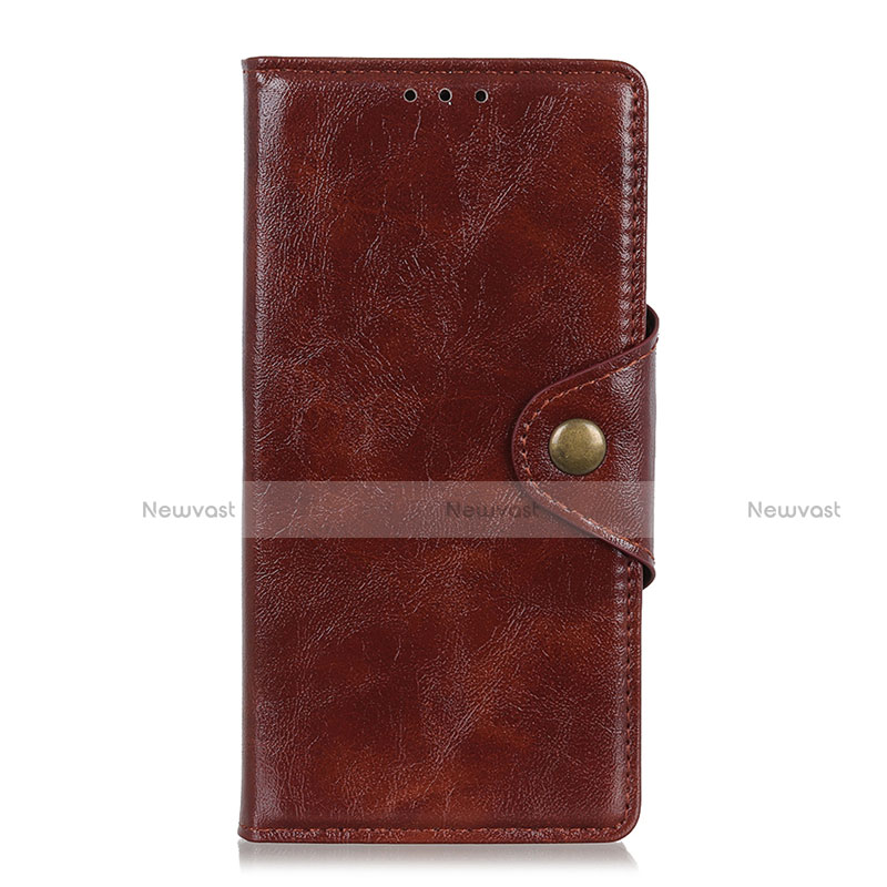 Leather Case Stands Flip Cover L03 Holder for OnePlus 7T Pro 5G Brown