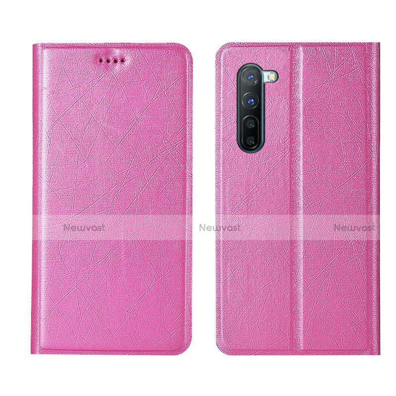 Leather Case Stands Flip Cover L03 Holder for Oppo Find X2 Lite Pink