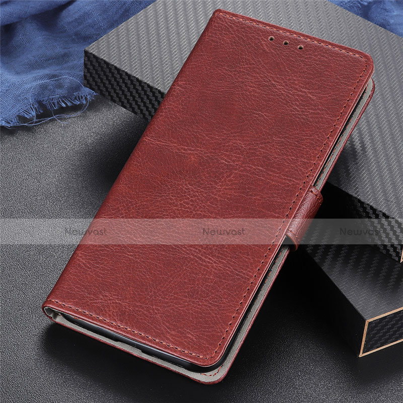 Leather Case Stands Flip Cover L03 Holder for Oppo Find X2 Pro Brown