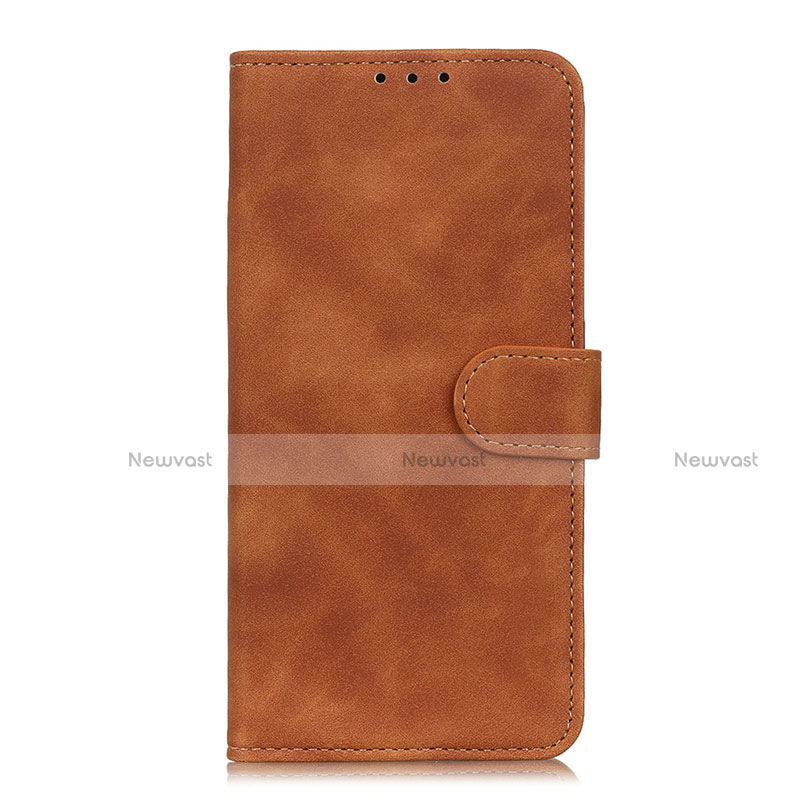 Leather Case Stands Flip Cover L03 Holder for Oppo Reno4 Lite Brown