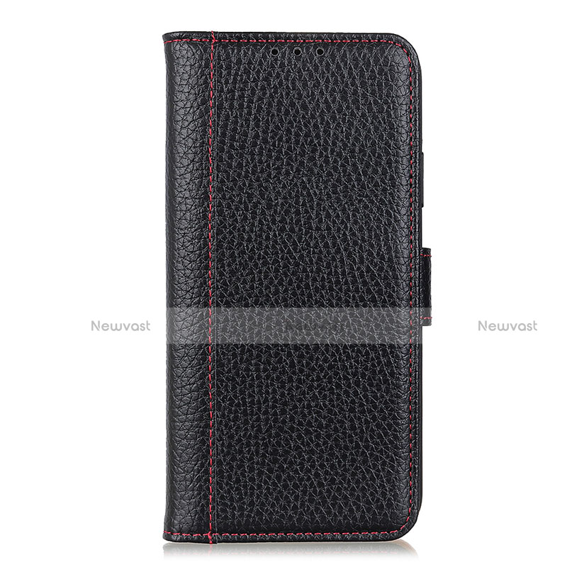 Leather Case Stands Flip Cover L03 Holder for Realme 6 Black