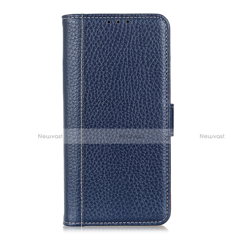 Leather Case Stands Flip Cover L03 Holder for Realme 6 Blue