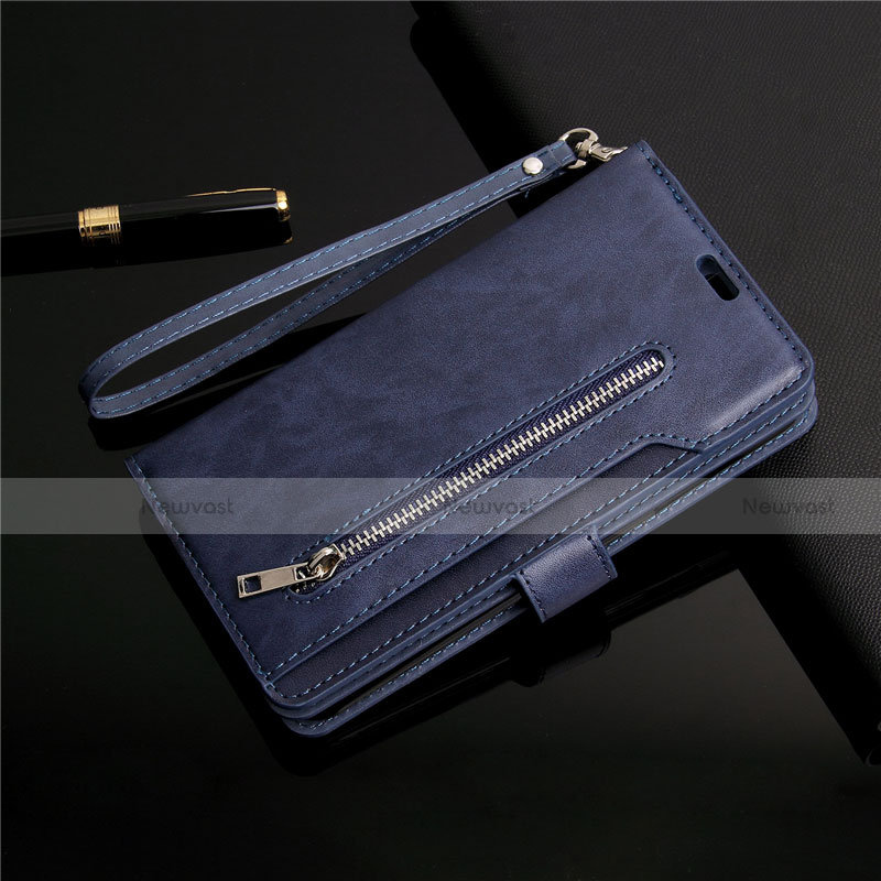 Leather Case Stands Flip Cover L03 Holder for Samsung Galaxy S20 5G Blue