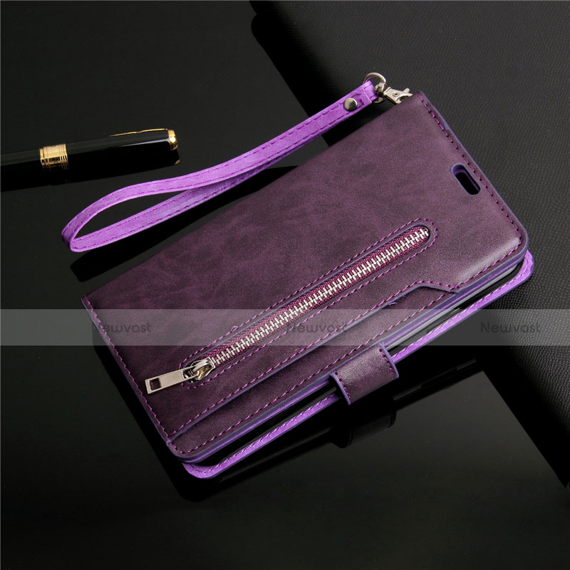 Leather Case Stands Flip Cover L03 Holder for Samsung Galaxy S20 5G Purple