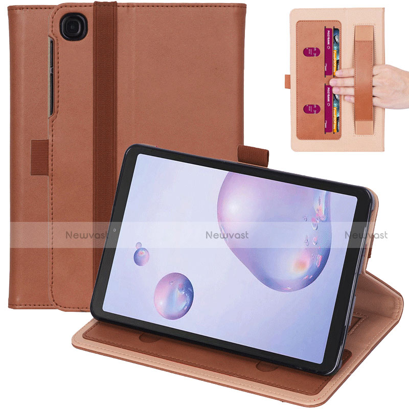 Leather Case Stands Flip Cover L03 Holder for Samsung Galaxy Tab A7 4G 10.4 SM-T505 Brown