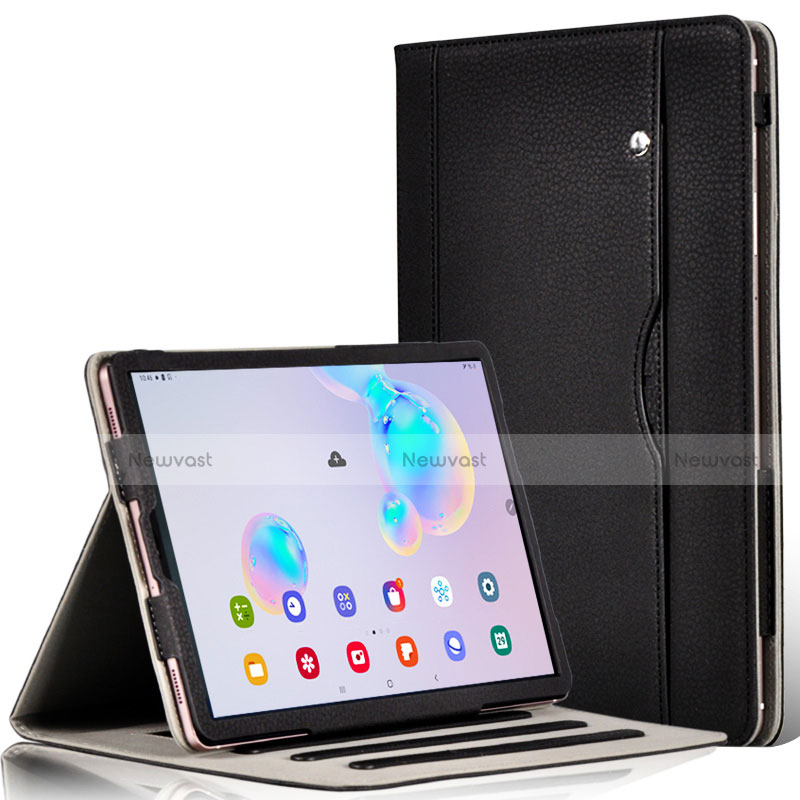 Leather Case Stands Flip Cover L03 Holder for Samsung Galaxy Tab S6 10.5 SM-T860 Black